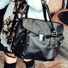 Fashion Lady - Faux-Leather Flap Satchel 