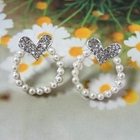 Angelove - Rhinestone Heart Earrings