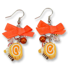 Sweet & Co. - Neon Orange Swiss Roll Ribbon Earrings
