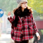 Ando Store - Double-Breasted Plaid Cape Jacket