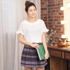 MiMiGirl - Chiffon Peter-Pan Collar Top