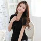 RingBear - Inset Draped Neck Short-Sleeve Top