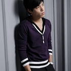 MR.PARK - Inset Hoodie Contrast-Trim Knit Top