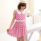CatWorld - Peter-Pan Collar Sleeveless Dotted Dress
