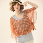 CatWorld - Inset Tank Top Tied Chiffon Top