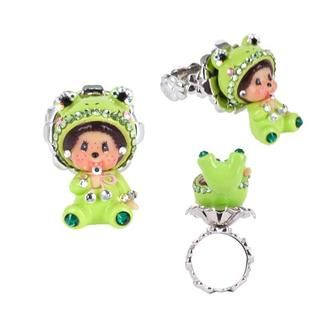 Platinum Plated Ring with Animal MCC Frog Monchhichi Platinum Plated Ring with Animal MCC Frog Monchhichi