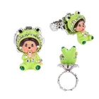 Atelier - Platinum Plated Ring  with Animal MCC Frog Monchhichi 