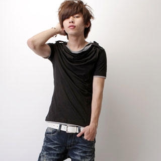 Drape Front Hooded Top Drape Front Hooded Top