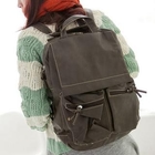 Fashion Lady - Faux-Leather Pocket-Accent Backpack