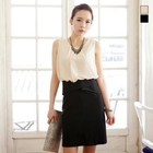 J-ANN - Sleeveless Mock Two-Piece Dress