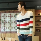 VINTAGE BROTHERS - V-Neck Striped T-Shirt