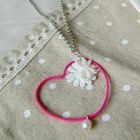 MyLittleThing - Japanese Style Heart Frame Necklace(Pink)