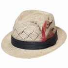 GRACE - Feather-Accent Woven Hat