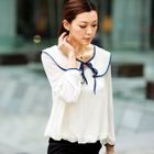 59th Street - Contrast-Trim Chiffon Blouse