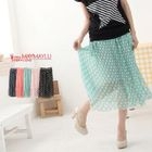 Maymaylu Dreams - Pleated Dotted Chiffon Long Skirt