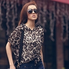 PUFFY - Short-Sleeve Leopard Chiffon Blouse