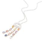 Keleo - 18K White & Rose Gold Pendant with Diamonds and Colorstones