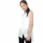 prischu essentials - Contrast Collar Sleeveless Blouse