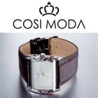 COSI MODA - Stainless Steel Genuine Leather Strap Watch with Cubic Zirconia COSI MODA - Stainless Steel Genuine Leather Strap Watch with Cubic Zirconia