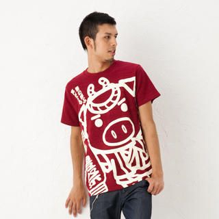 Short Sleeve Print T-Shirt- Festival Pig Short Sleeve Print T-Shirt- Festival Pig