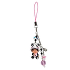 Atelier - Pink Crystal Mobile Strap with Animal MCC Panda Monchhichi 