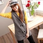 CatWorld - Double-Buttoned Hooded Knit Vest