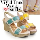 ganzi - Two-Tone Wedge Sandals