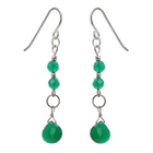 Keleo - Silver green onyx earrings