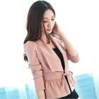 Tokyo Fashion - Oversized-Lapel Tie-Front Jacket