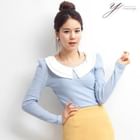 yeomong - Layered Collar Knit Top