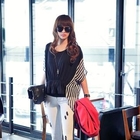 REDOPIN - Elbow Sleeve Stripe Accent Top