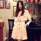 Ando Store - Inset Capelet Sleeveless Belted Jacket