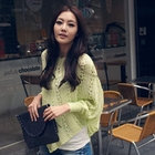 PUFFY - Dolman Sleeve Crochet Knit Top