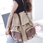 Fashion Lady - Faux-Leather Trim Backpack