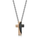 Kenny & co. - Crystal Cross Checked Pendant with Necklace (Ip Rose Gold)