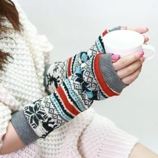 Nordic-Pattern Arm Warmers