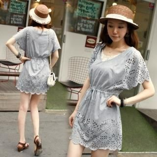 Eyelet-Accent Tunic Dress