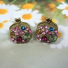 Angelove - Rhinestone Purse Earrings