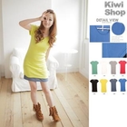 Kiwi Shop - Short-Sleeve Round-Neck Long Top