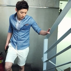 SLIM&FIT - 3/4-Sleeve Denim Shirt