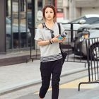 REDOPIN - Set: Boatneck T-Shirt + Stripe Tank Top + Sweatpants