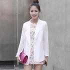 LORIKEET - Open-Front Chiffon Blazer
