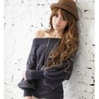 Kiwi Shop - Dolman-Sleeve Scoop-Neck Knit Sweater