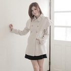 LE'REISS - Detachable-Capelet Double-Breasted Coat