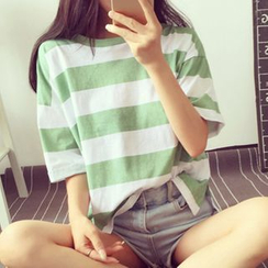 Fashion Street - Striped Short-Sleeve T-Shirt Fashion Street - Striped Short-Sleeve T-Shirt