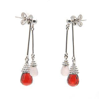 Garnet and Rose Quartz 'Lovely Little Dancer' Earrings