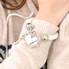 59 Seconds - Heart Padlock Faux-Leather Bracelet