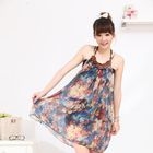 Cherry Story - Beaded Halter Chiffon Dress