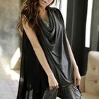 Alicegohome  - Drape-Front Sleeveless Top