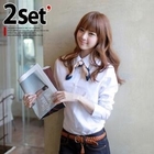 CLICK - Set: Long-Sleeve Shirt + Patterned Silk Scarf